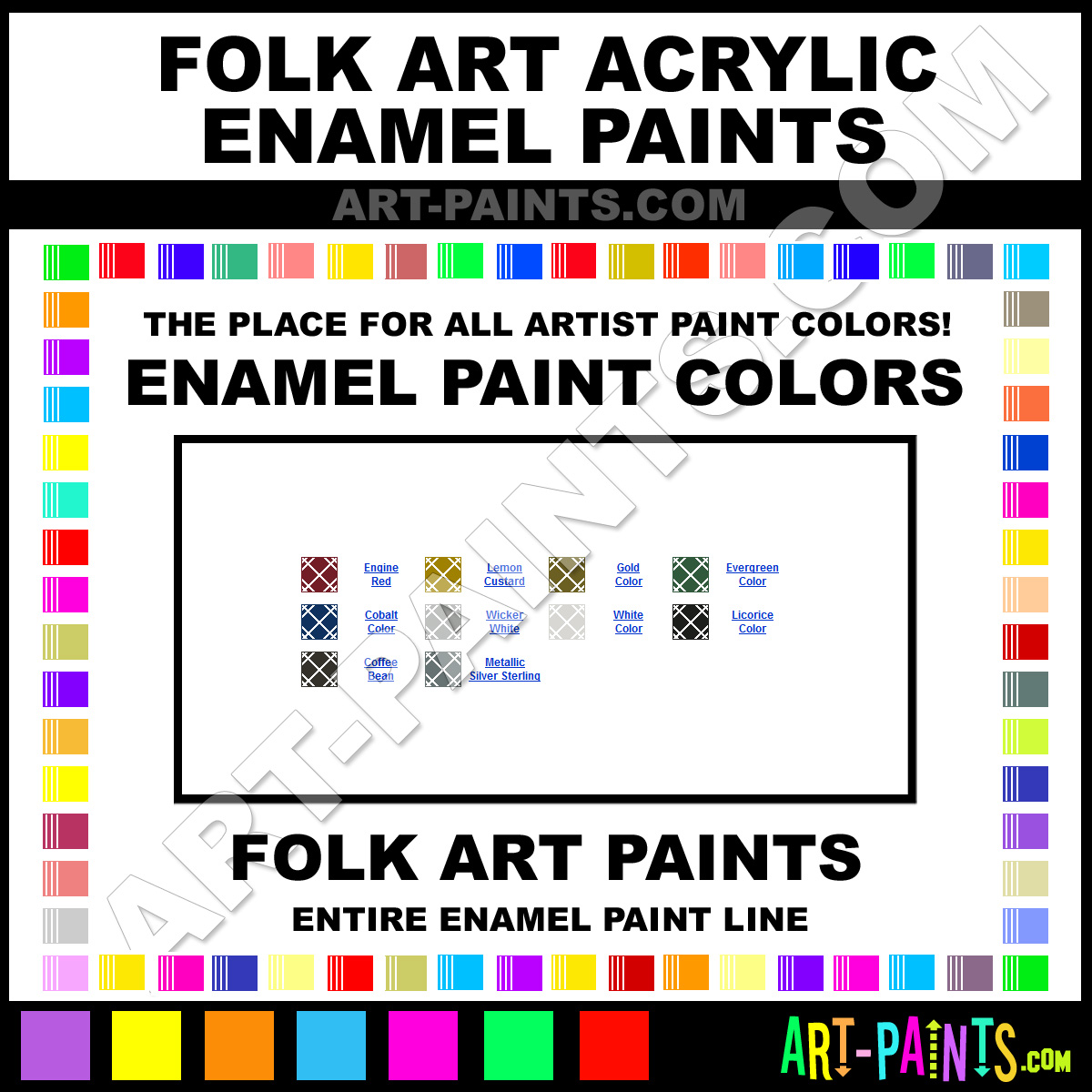 Folk Art Acrylic Enamel Paint Colors - Folk Art Acrylic Paint Colors,  Acrylic Color, Acrylic Enamels, Folk Art Acrylic Paint line! 